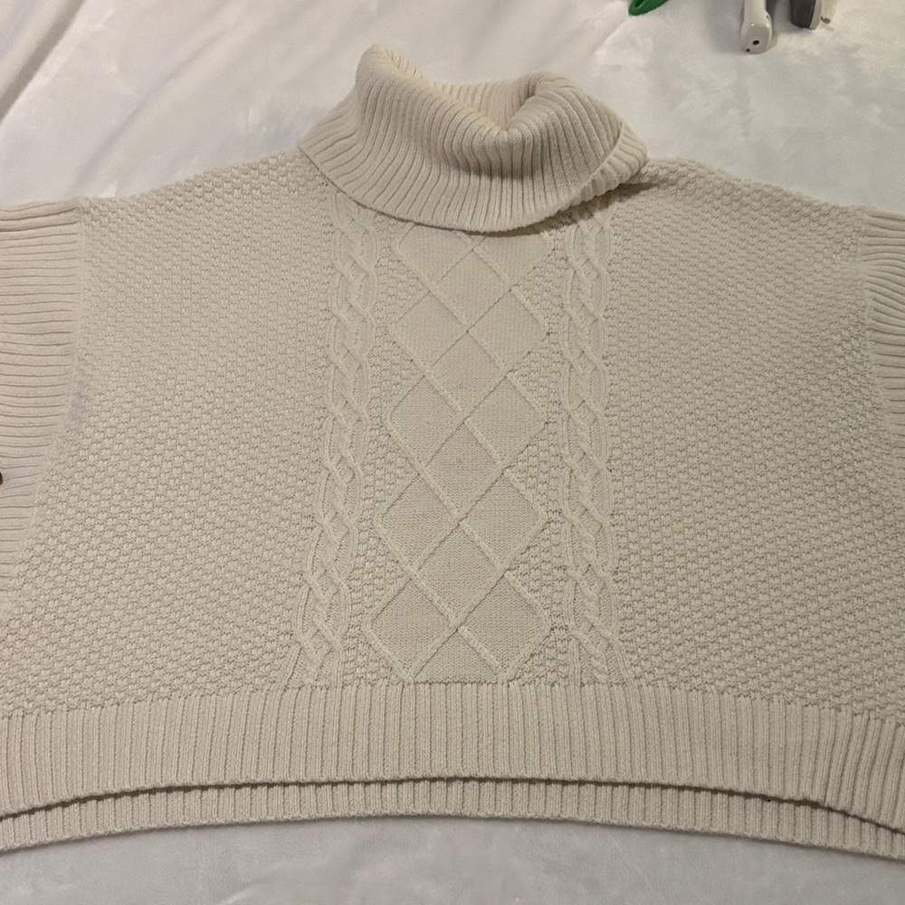 Old Navy Cream Cable Knit Turtleneck Sweater